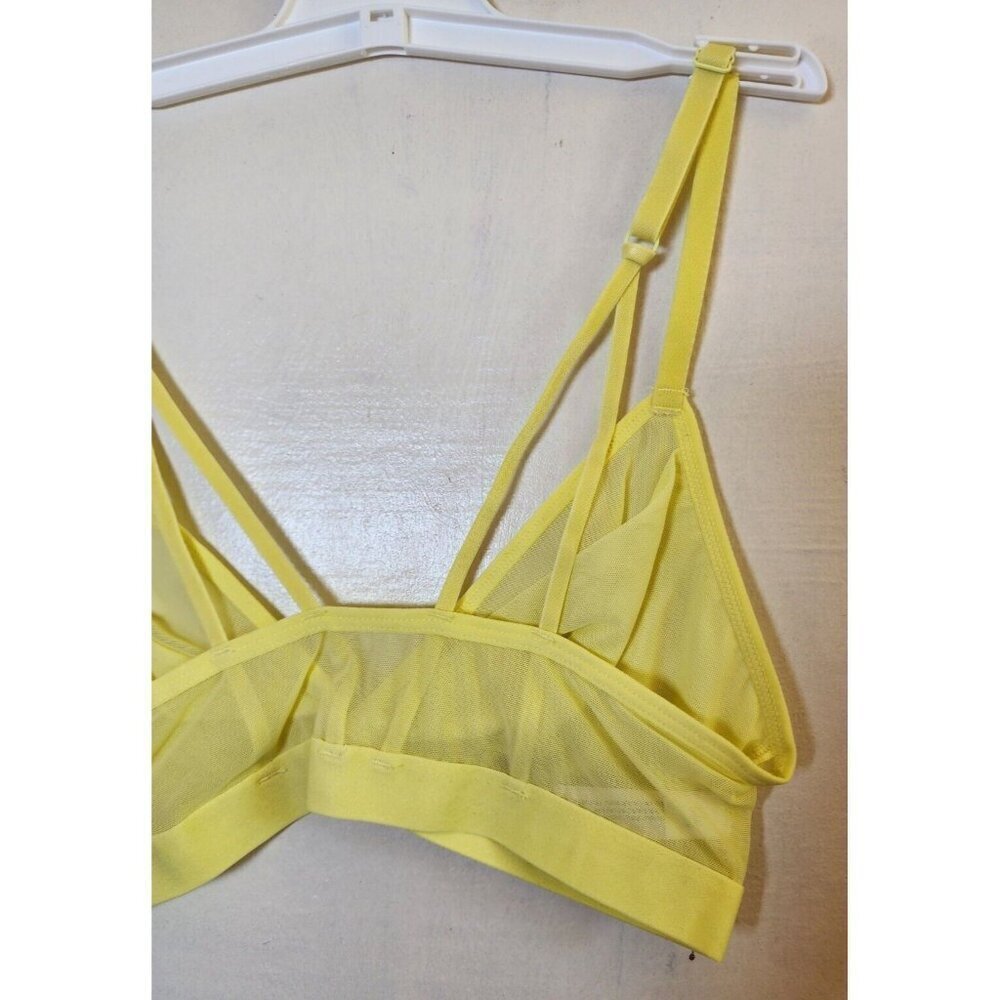 New Auden Women's Lime Green Sheer Wireless Bralette Adjustable Straps Size XS - Picture 4 of 4